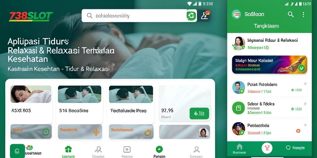 Antarmuka aplikasi 738SLOT yang menenangkan untuk tidur nyaman.
