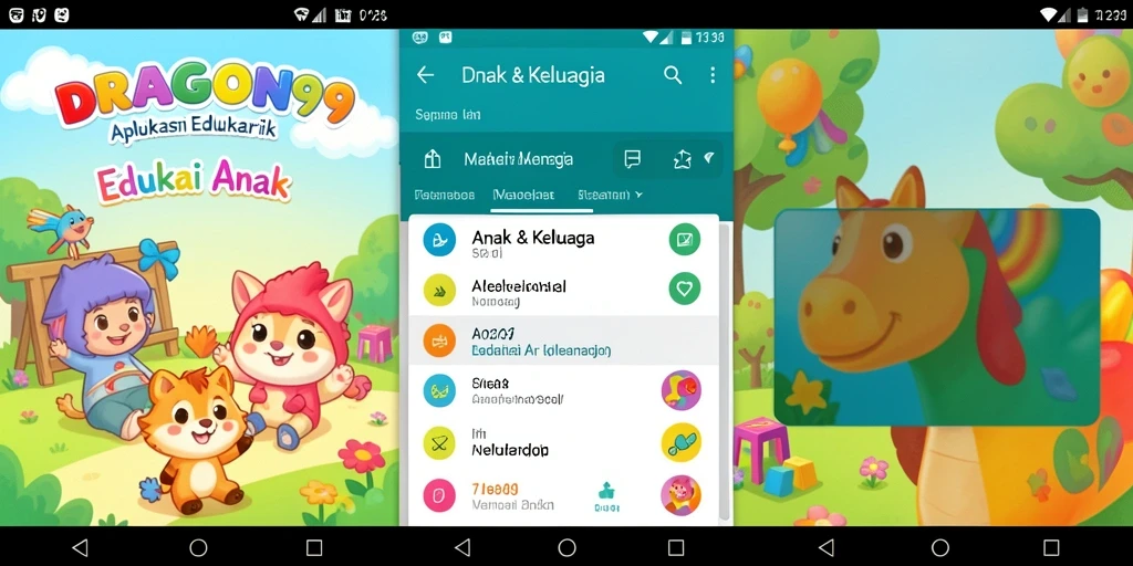 Antarmuka aplikasi DRAGON99 yang edukatif dan menarik.