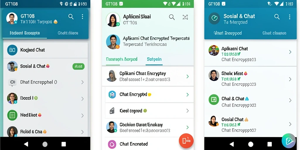 Tampilan antarmuka GT108 dengan fitur Chat Encrypted yang intuitif.