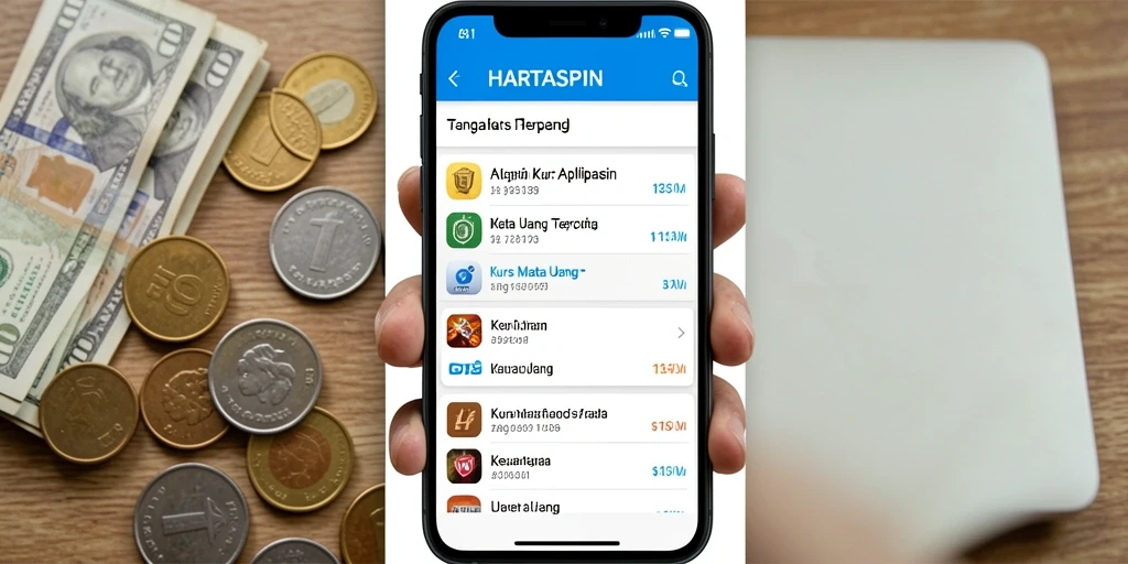 Tampilan antarmuka HARTASPIN dengan fitur konversi mata uang yang sederhana.