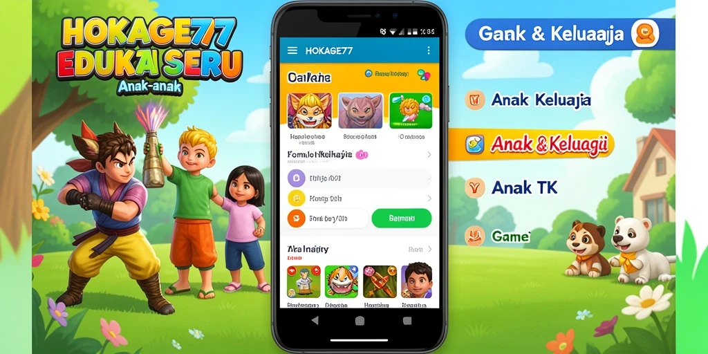 Tampilan antarmuka HOKAGE77 yang ceria dan interaktif bagi anak-anak.