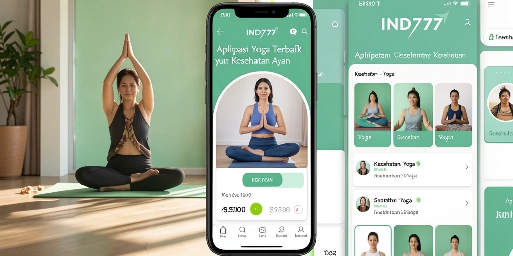 Antarmuka aplikasi IND777 yang menarik dan fungsional untuk yoga.