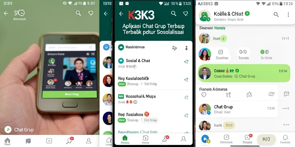 Antarmuka pengguna K3K3 yang intuitif untuk chat grup.