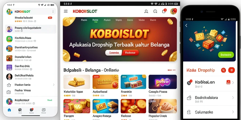 Tampilan antarmuka aplikasi KOBOISLOT untuk Dropship yang user-friendly.