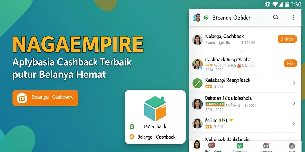 Screenshot NAGAEMPIRE menunjukkan antarmuka aplikasi Cashback yang menarik dan user-friendly.