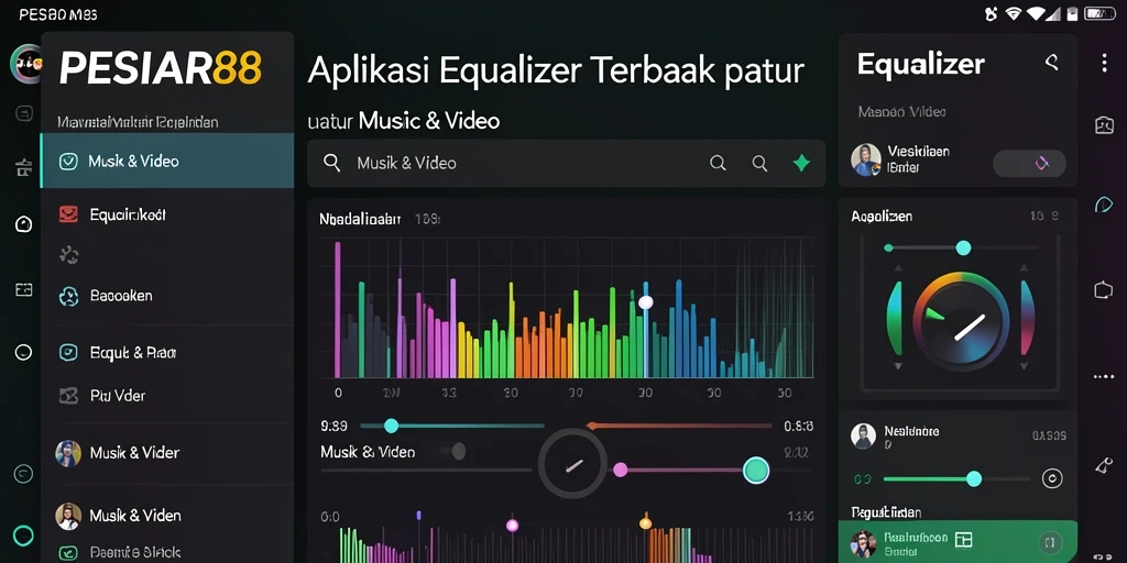 Antarmuka PESIAR88 menampilkan berbagai pilihan equalizer dan preset audio.