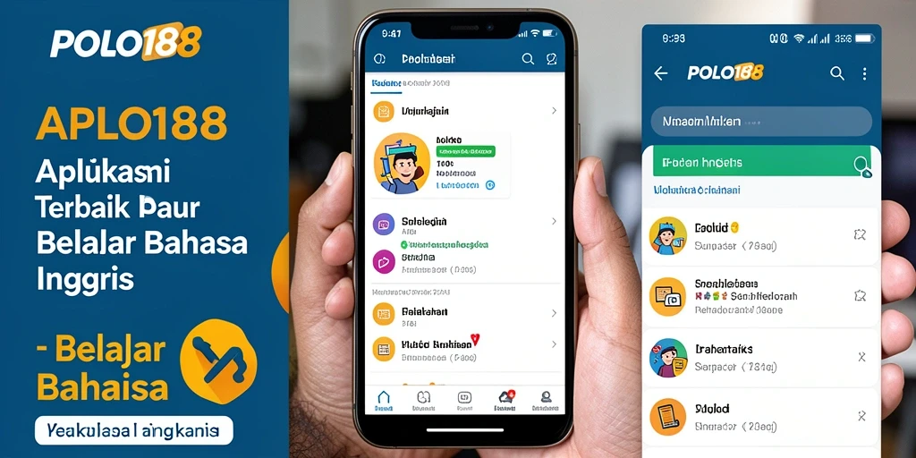 Antarmuka aplikasi POLO188 yang menarik untuk Belajar Bahasa Inggris.