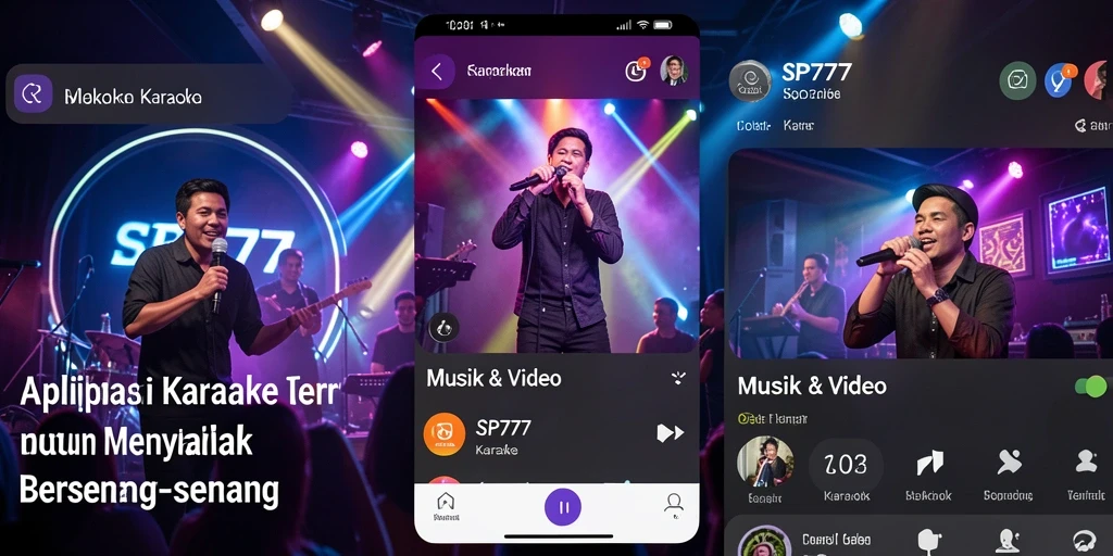 Antarmuka intuitif aplikasi Karaoke SP777 yang memudahkan pengguna.